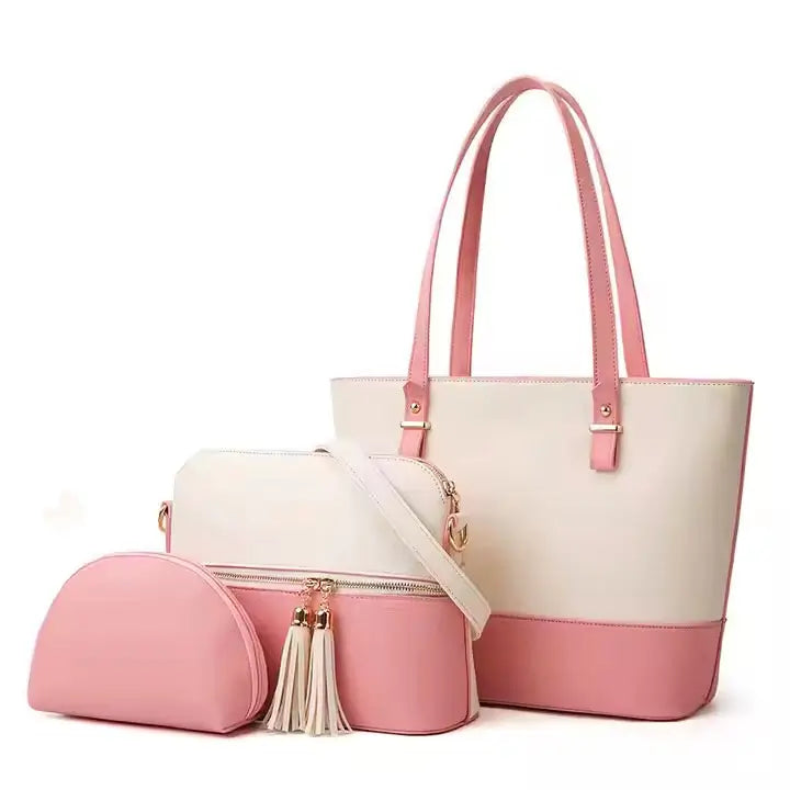 Bella 3PCS Fone Pink tote and shoulder bag set for women in Pakistan