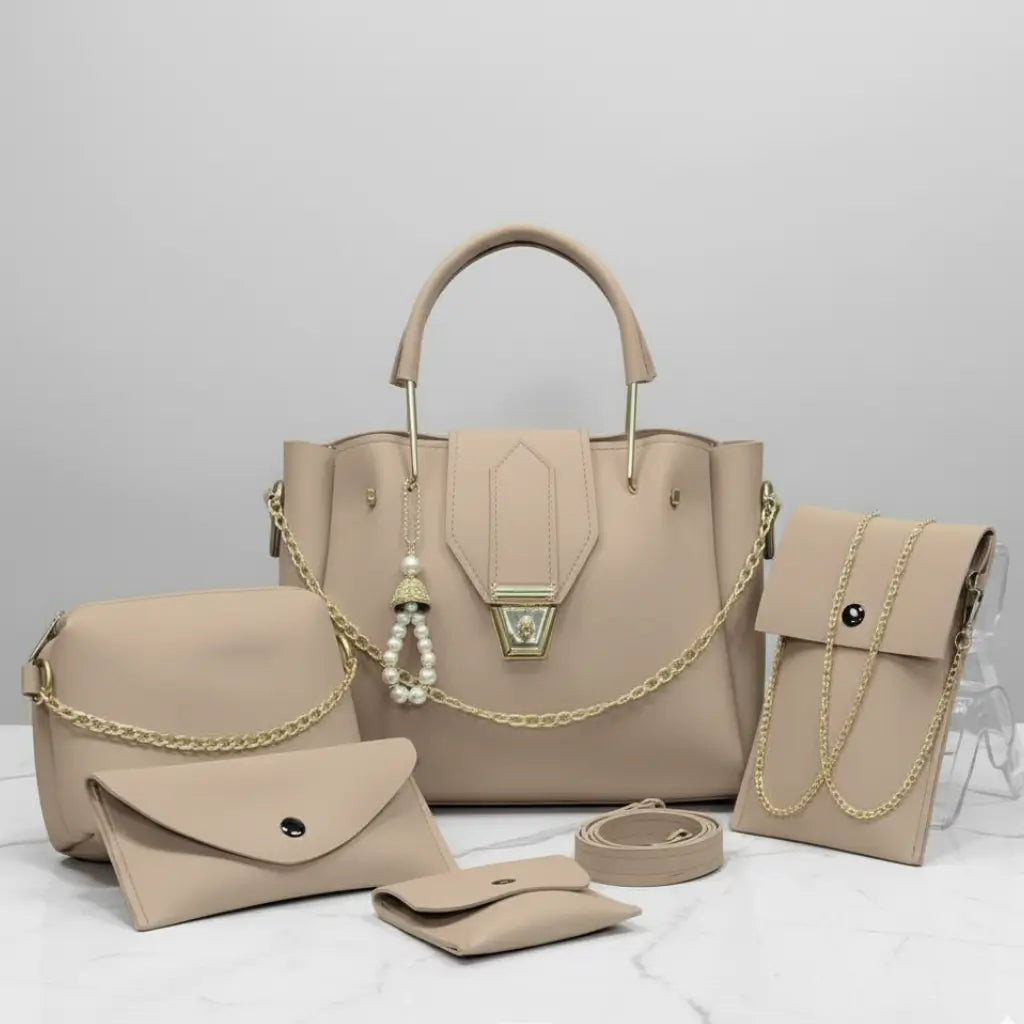 Blush 5PCS Fone – fashionable and practical handbag and shoulder bag set for women in Pakistan