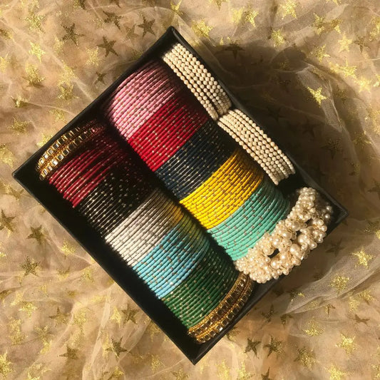 bridal bangles set metal close view