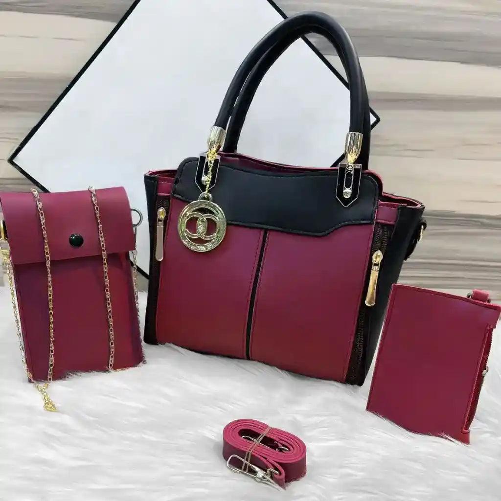 Liva 3PCS – Maroon Black