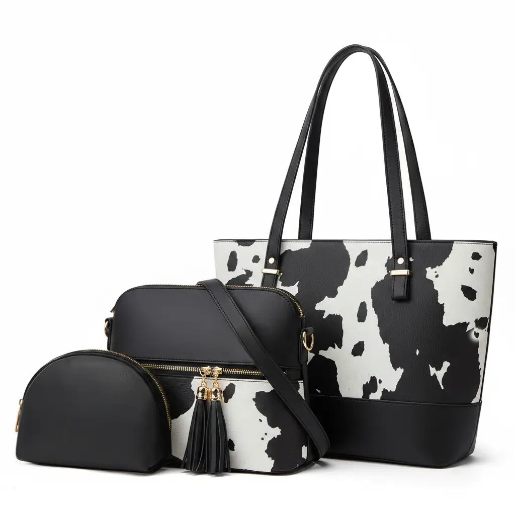 Urban Cow black white 3pcs handbag set stylish daily use bags