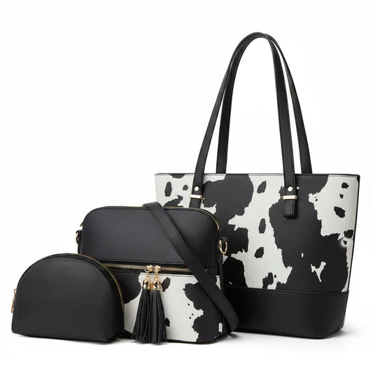 Urban Cow black white 3pcs handbag set stylish daily use bags