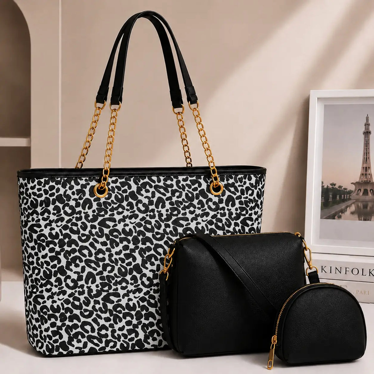 Julia 3PCS Leopards - White