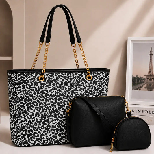 Julia 3PCS Leopards - White