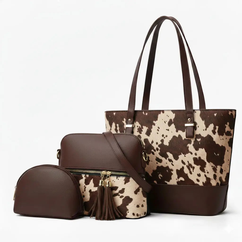 Urban Cow brown fone 3pcs handbag set for girls in Pakistan