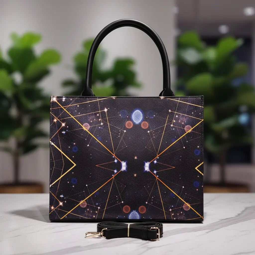 Tote Cosmic Grid - Coffee