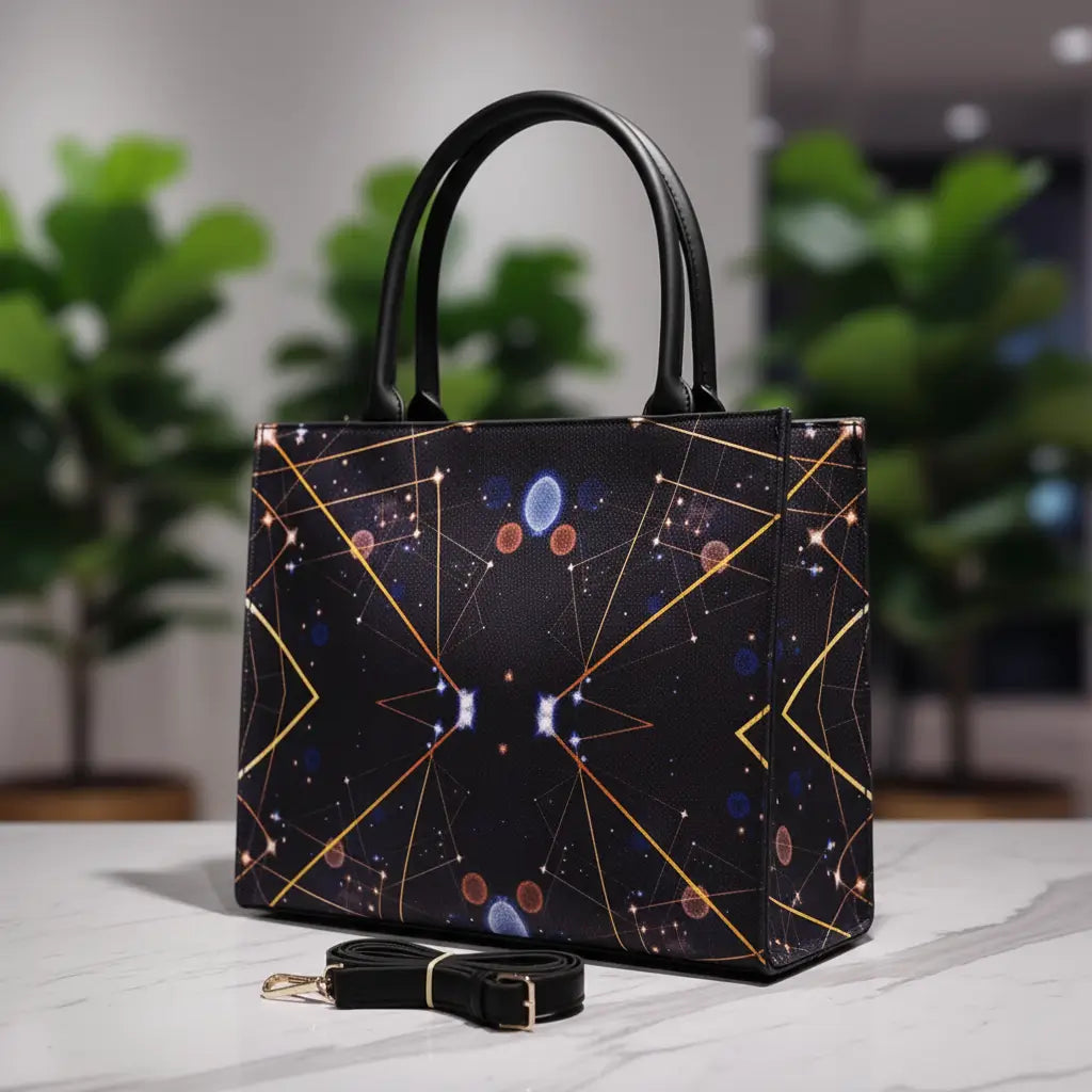 Tote Cosmic Grid - Coffee