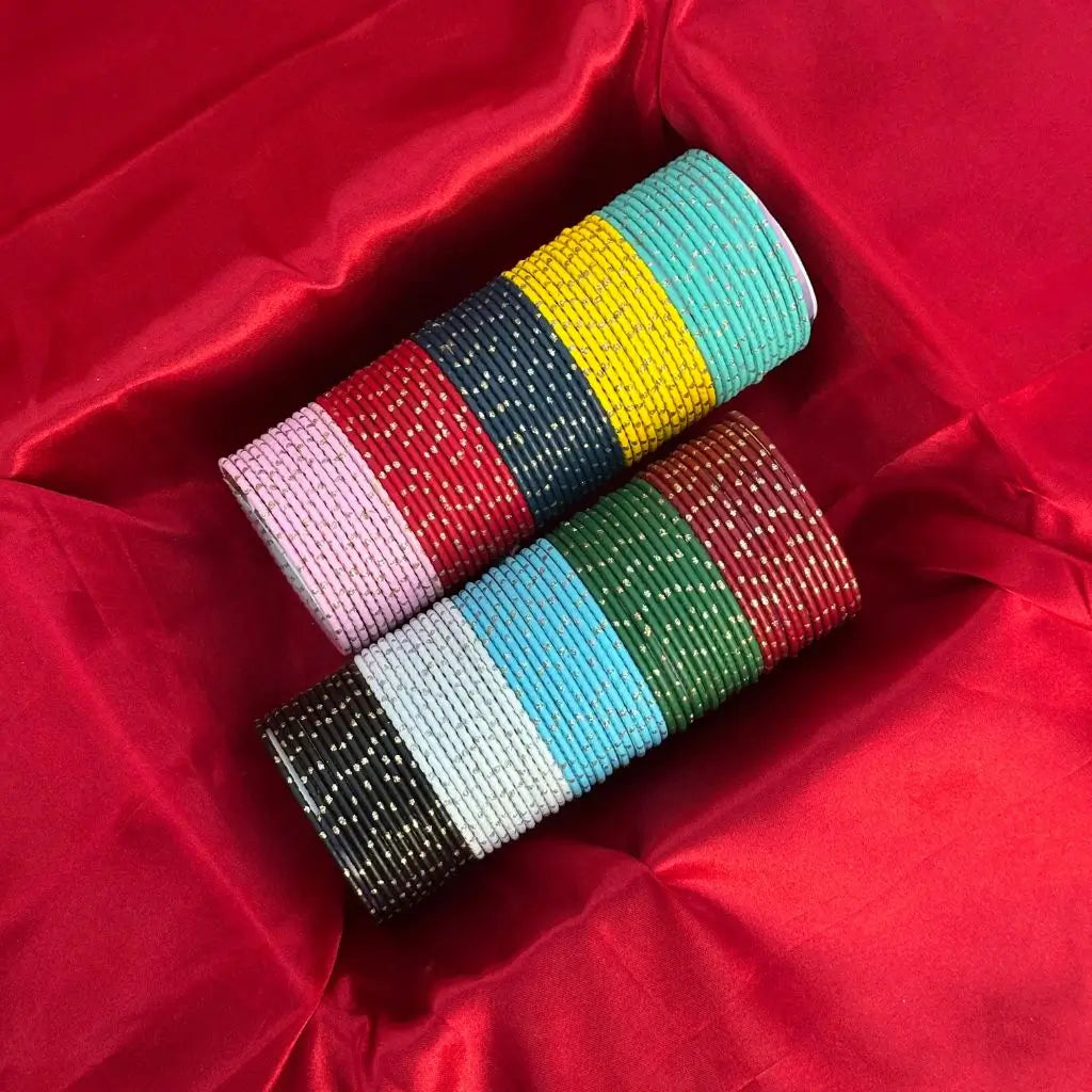 colorful metal bangles set 10 colors collection
