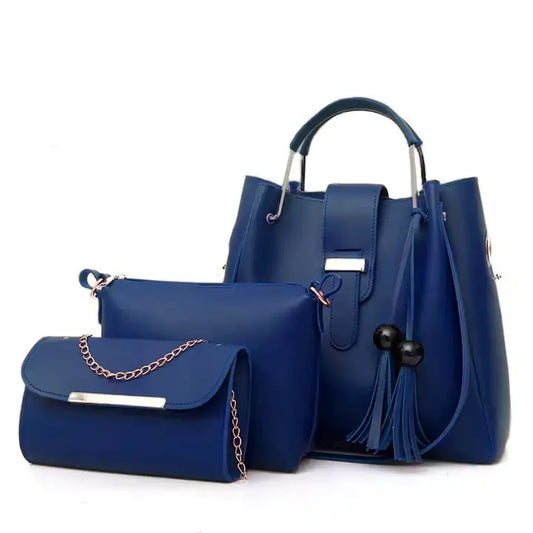 Alexa 3 PIECE Blue – vibrant handbag and shoulder bag set for girls in Pakistan