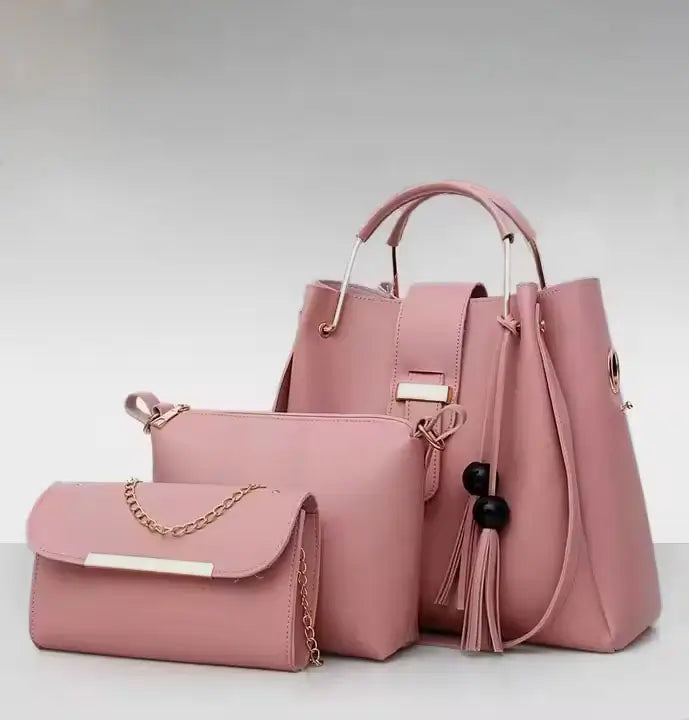 Alexa 3 PIECE Pink – trendy handbag and shoulder bag set for girls in Pakistan