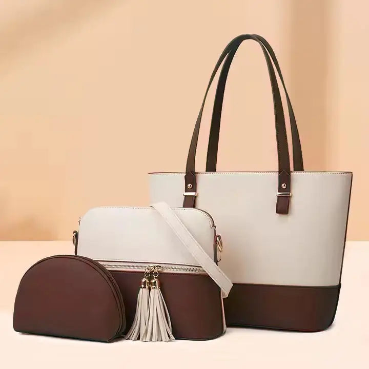 Bella 3PCS Fone Brown tote and shoulder bag set for women in Pakistan