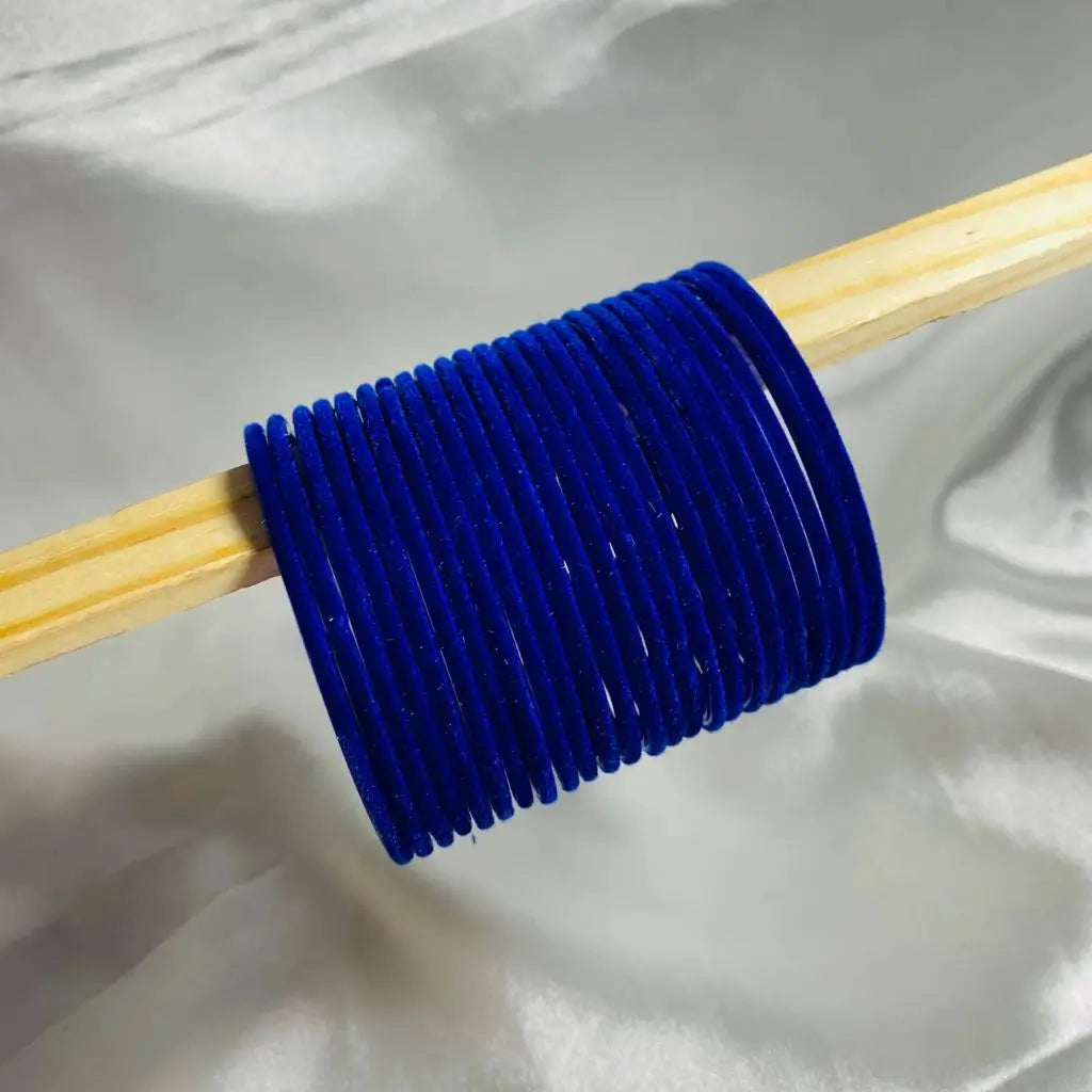 Blue velvet bangles for girls in Pakistan