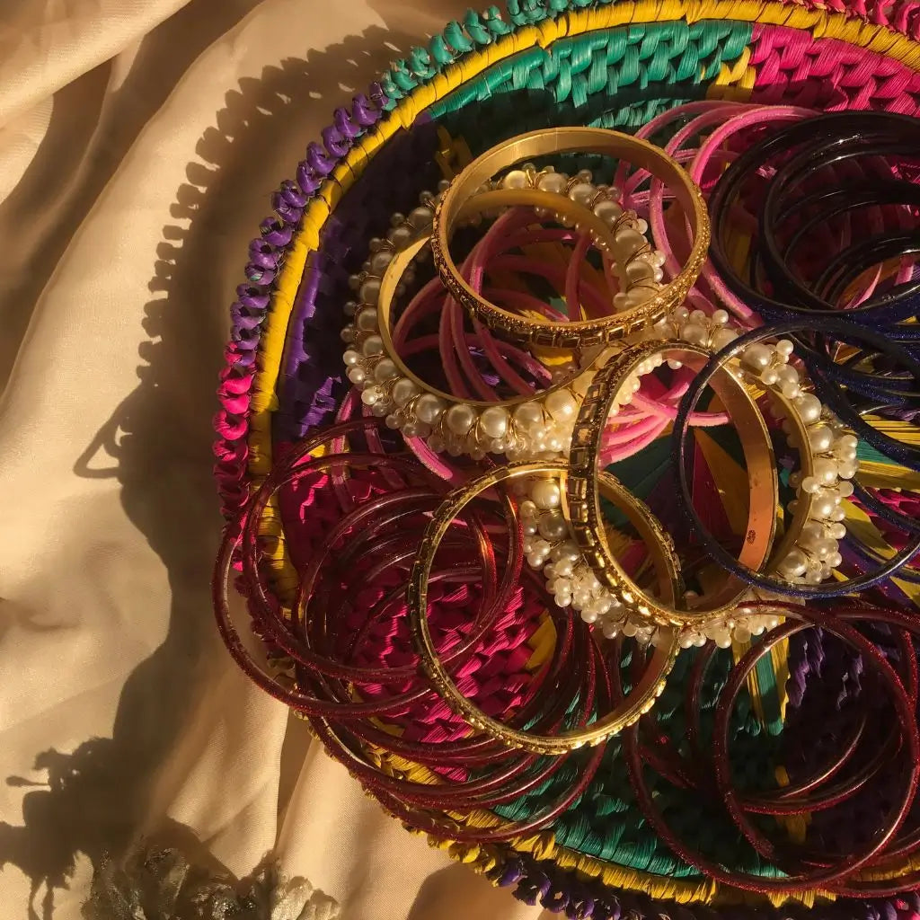 bridal velvet bangles set close view design