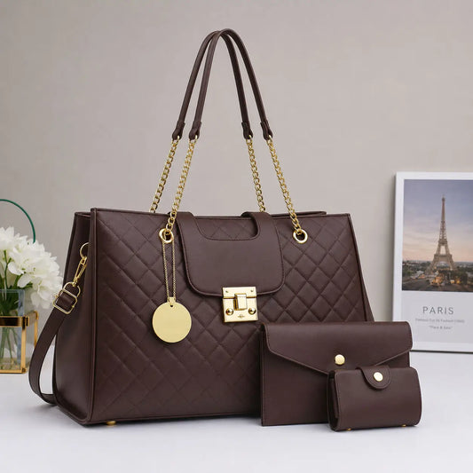 Grace brown 3pcs handbag set for girls in Pakistan