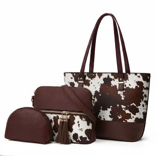 Urban Cow coffee white 3pcs handbag set for women in Pakistan