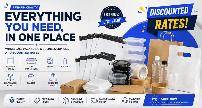 Disposable food containers with lids in multiple sizes for food packaging in Pakistan