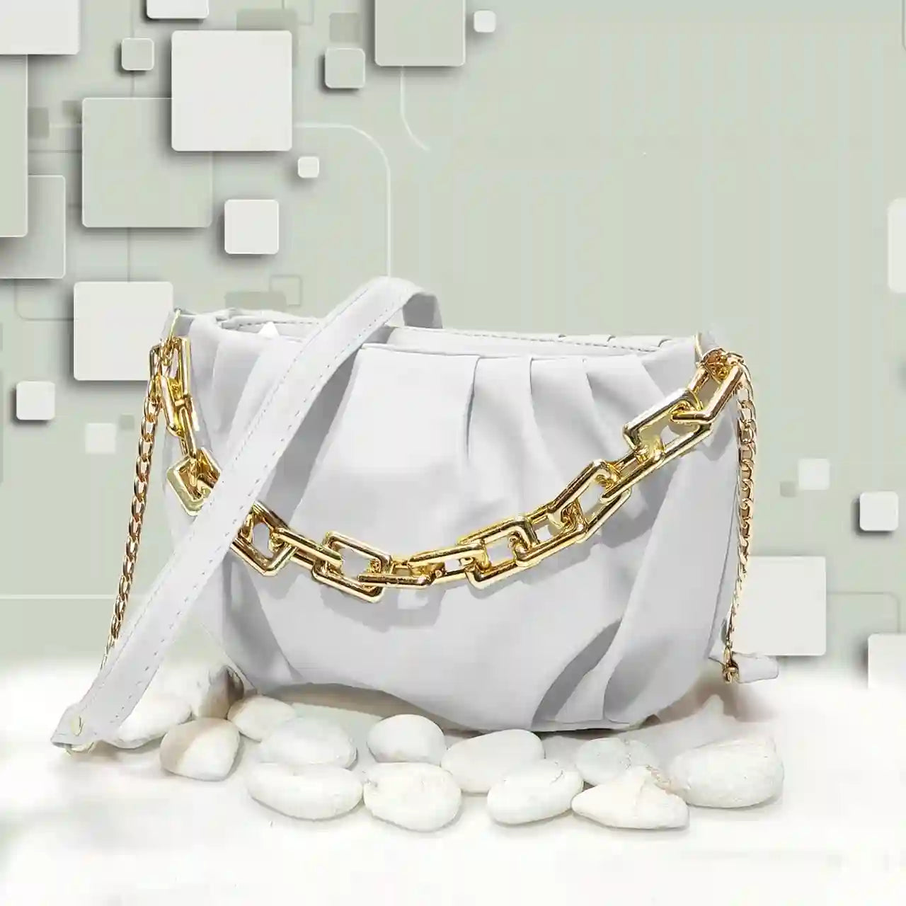 Glinteza Spark White – chic and elegant shoulder purse for girls in Pakistan