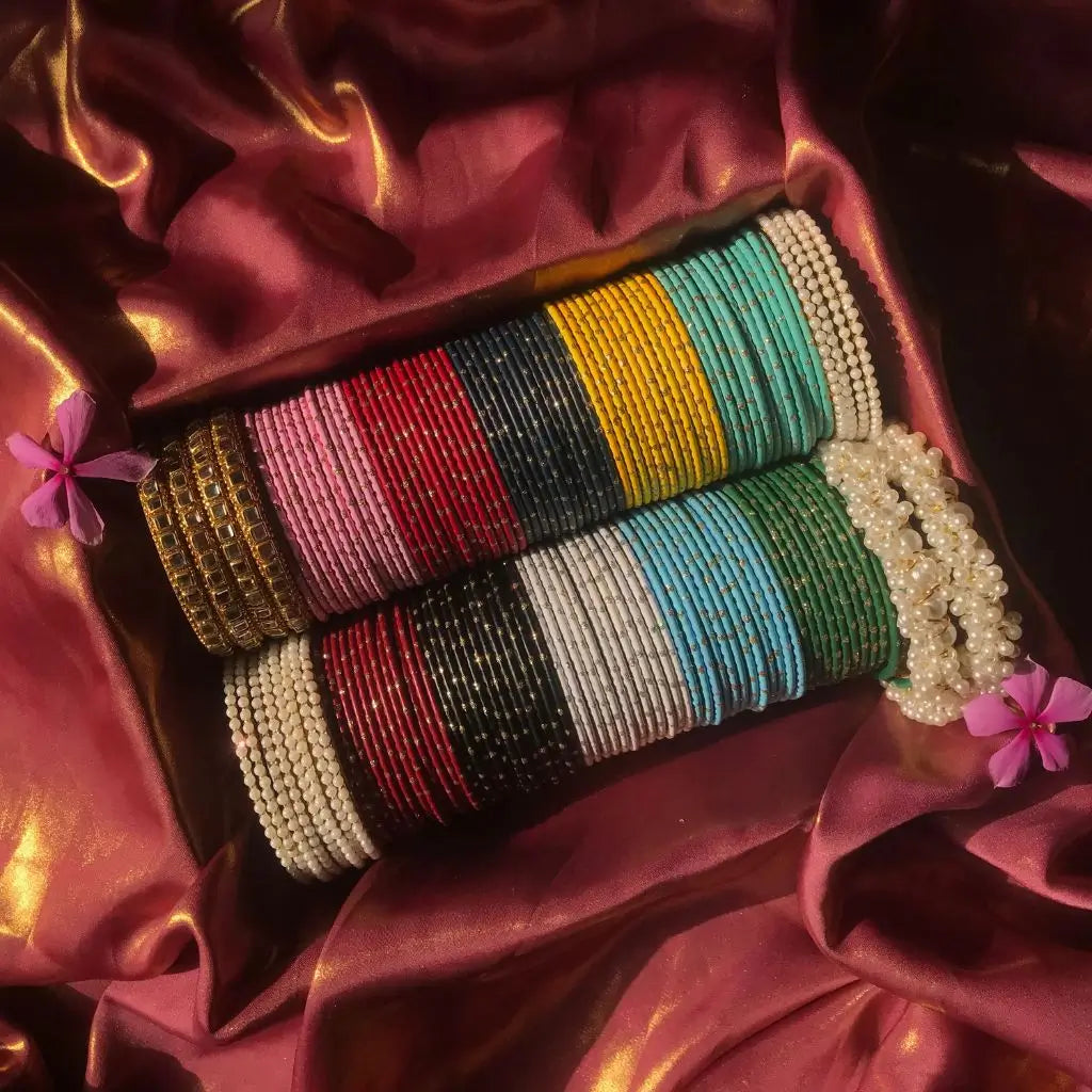 Metal bridal bangles set for girls in Pakistan