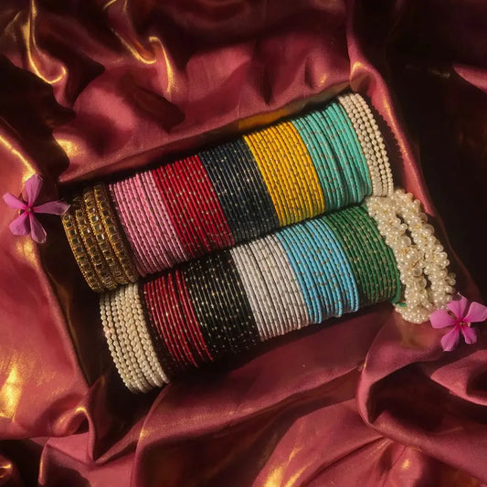Metal bridal bangles set for girls in Pakistan