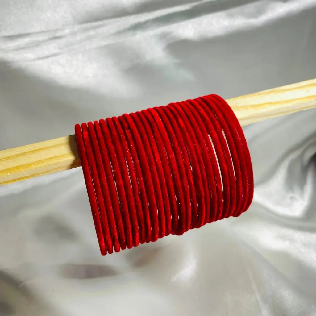 Red velvet bangles for girls in Pakistan