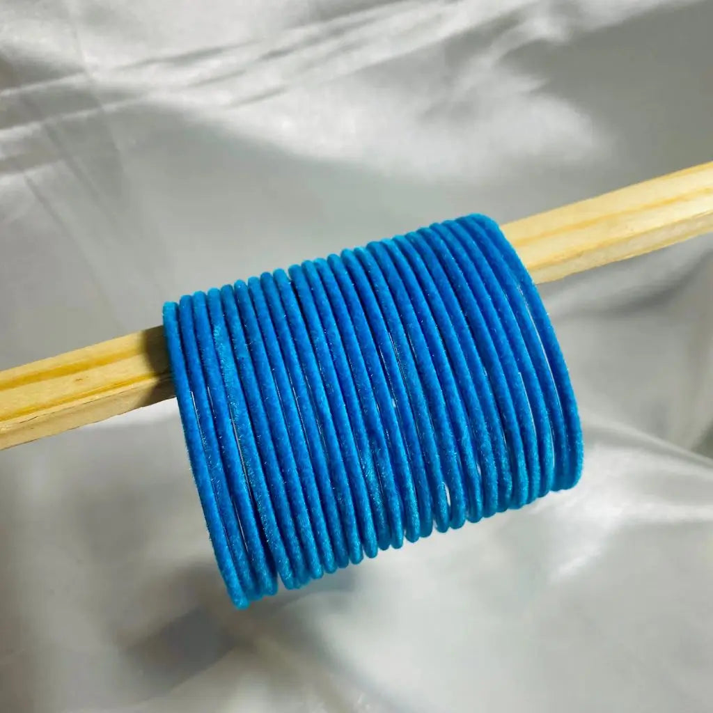 Sea blue velvet bangles for girls in Pakistan