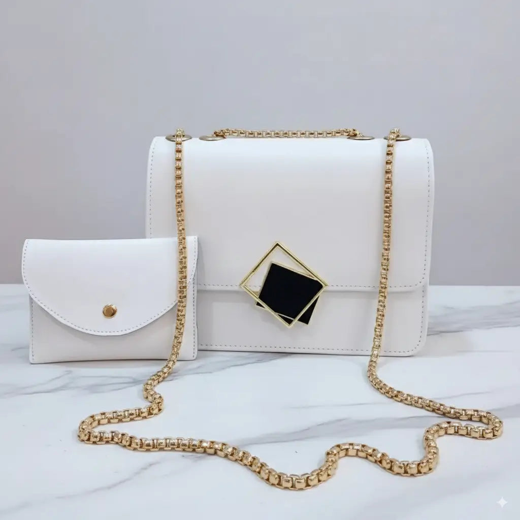 Stride 2PCS White – elegant and roomy crossbody bag set for girls in Pakistan