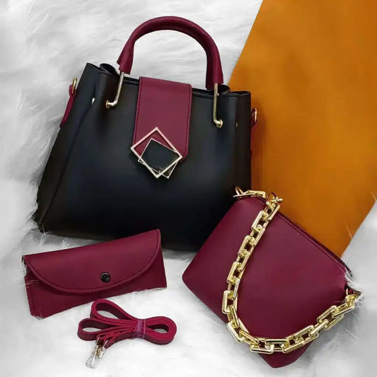 Trielle 3PCS – Black Maroon