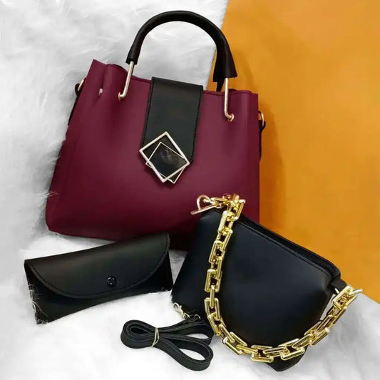 Trielle 3PCS – Maroon Black