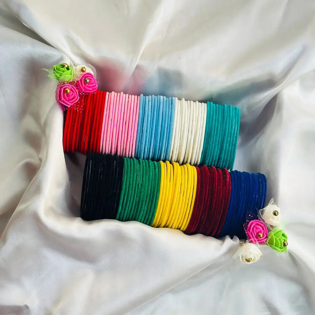 Velvet bangles set 10 colors collection