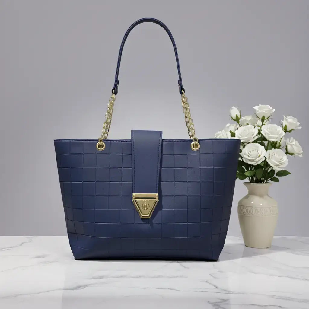 VersaTote Blue – trendy multi-compartment shoulder bag for women in Pakistan