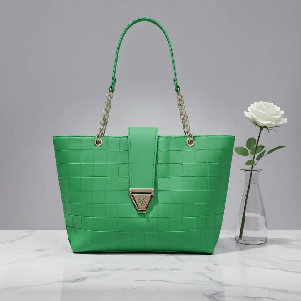 VersaTote Parrot Green – fresh and stylish multi-compartment shoulder bag for women in Pakistan