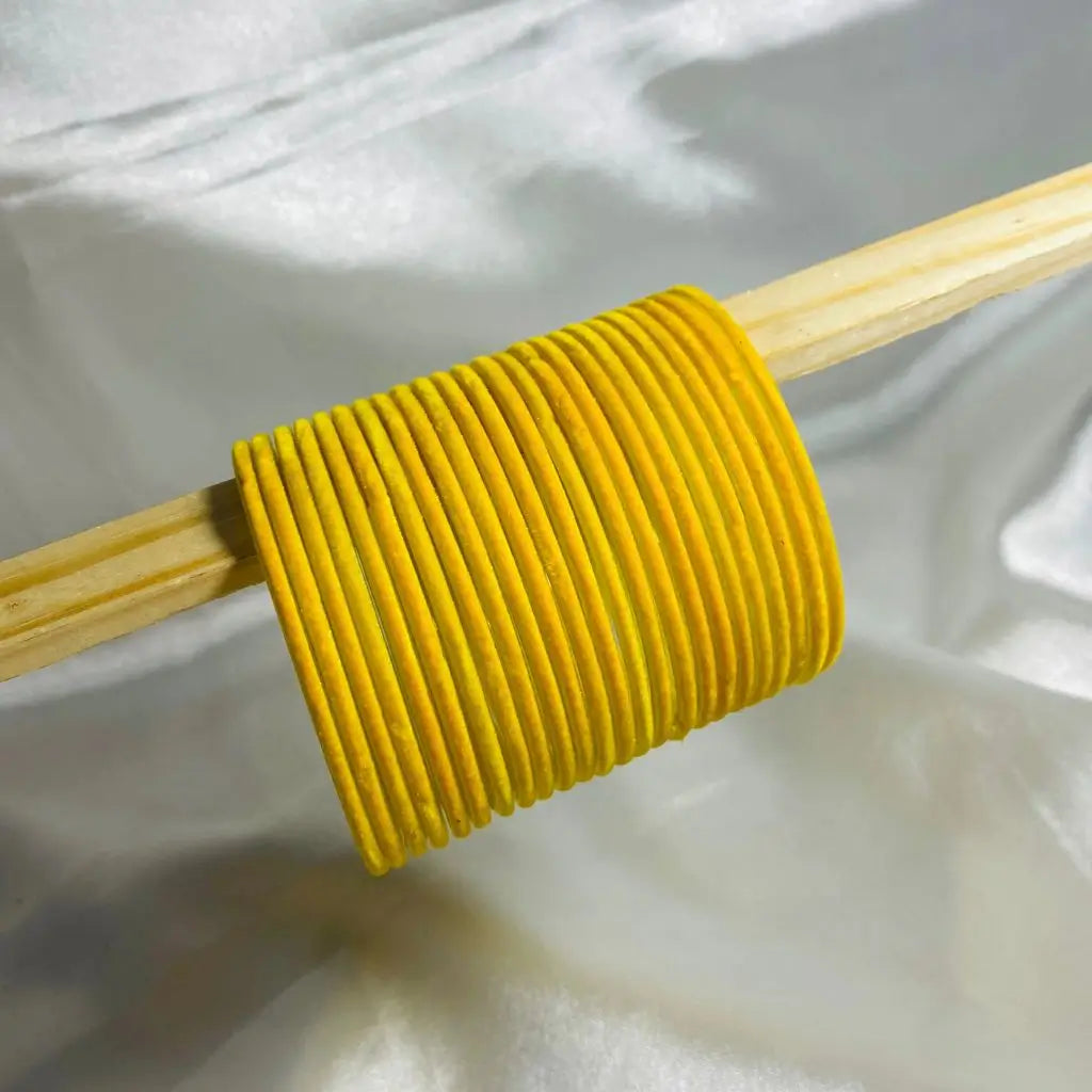 Yellow velvet bangles for girls in Pakistan