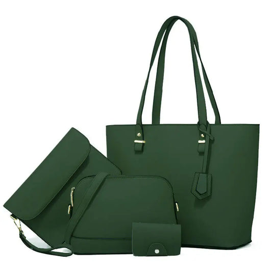 Zeen 4PCS women handbag set in Green – perfect daily use shoulder and tote bags in Pakistan