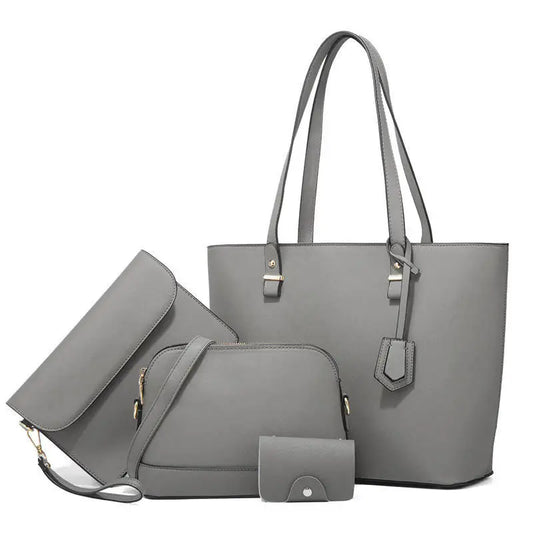 Zeen 4PCS women handbag set in Grey – durable and trendy shoulder and tote bags in Pakistan
