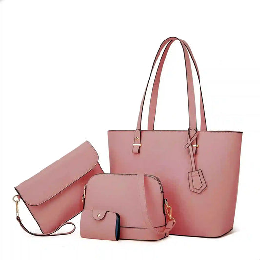 Zeen 4PCS women handbag set in Pink – trendy and elegant shoulder and tote bags in Pakistan